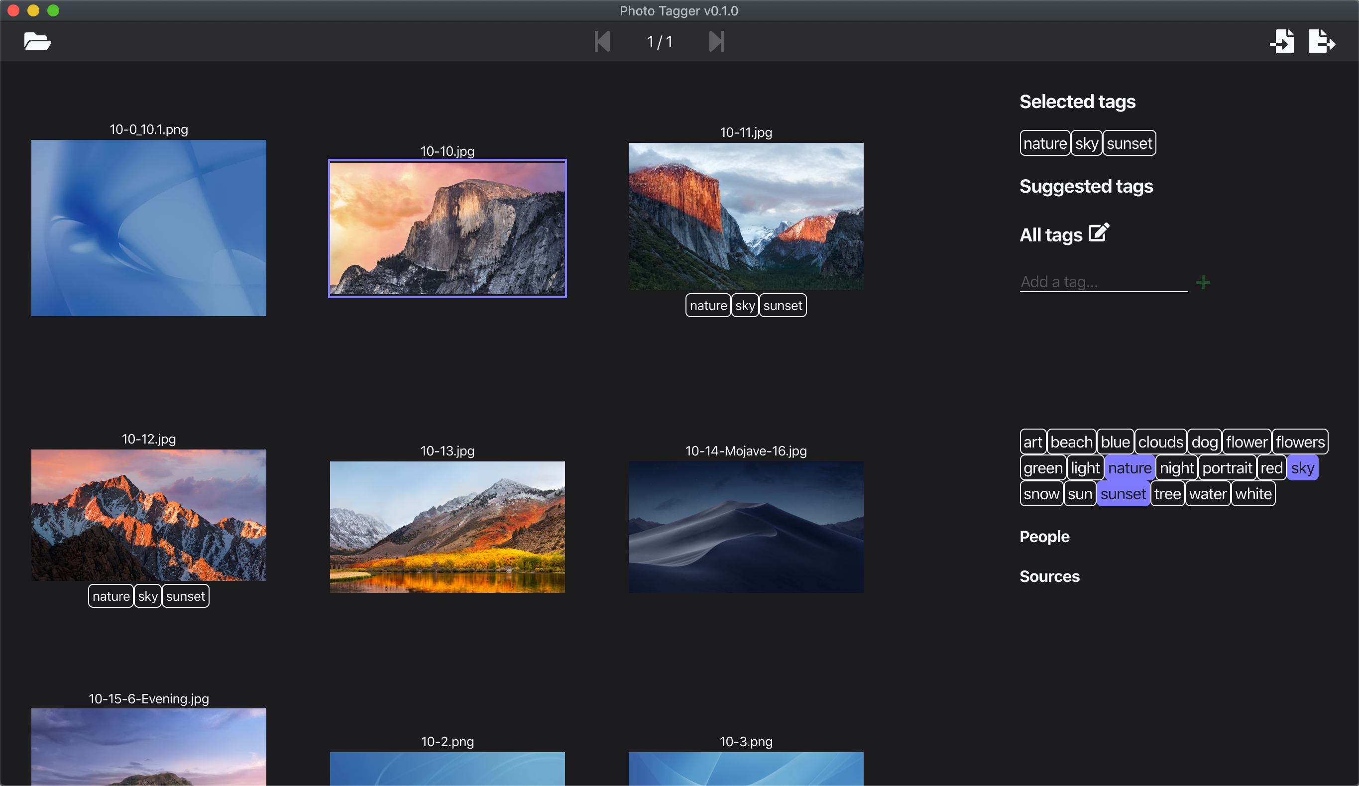 Screenshot of Photo Tagger