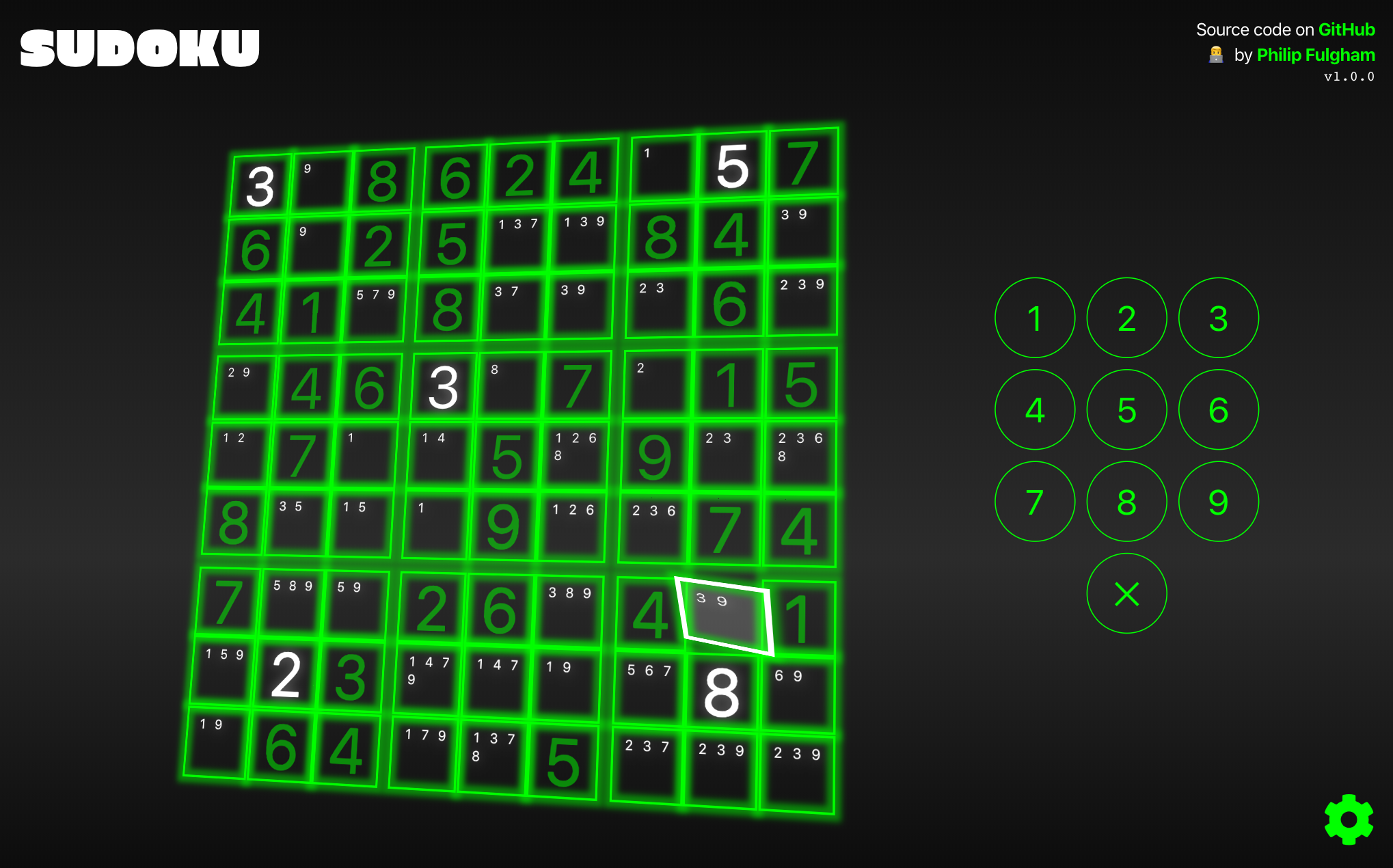 Screenshot of Sudoku