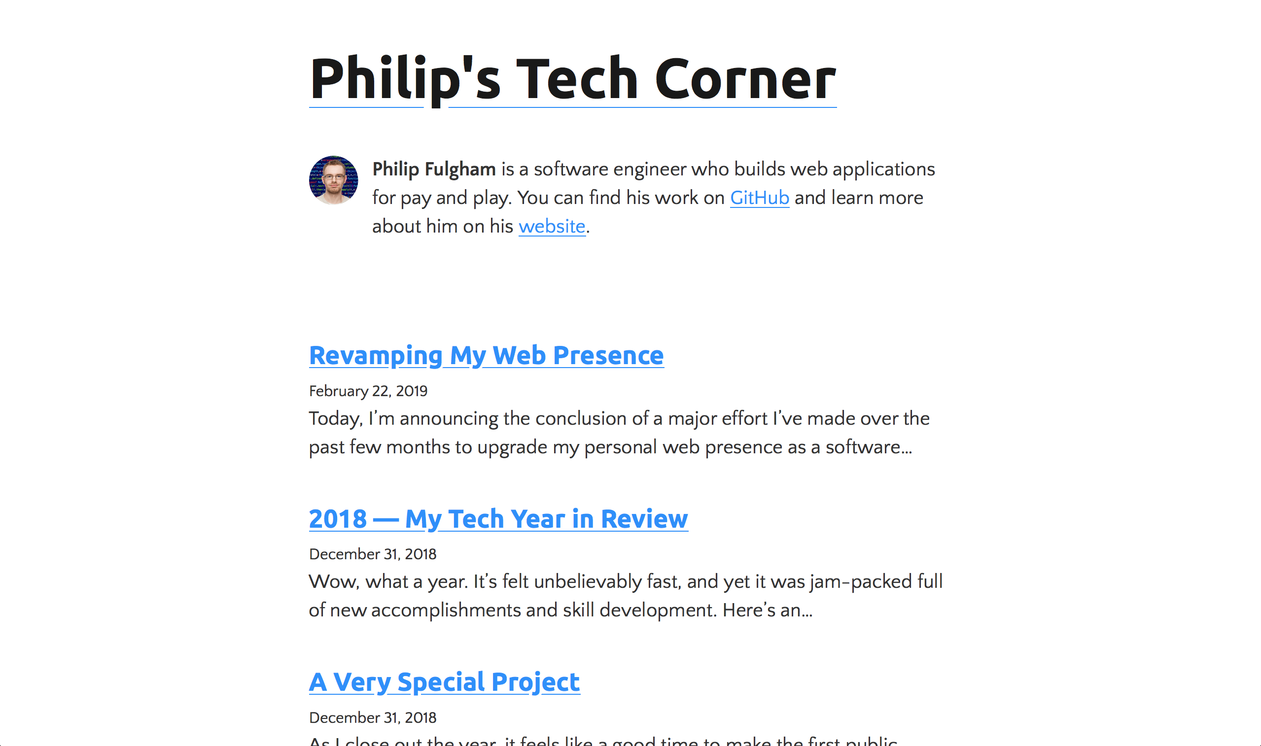 Screenshot of Blog.PhilipFulgham.com